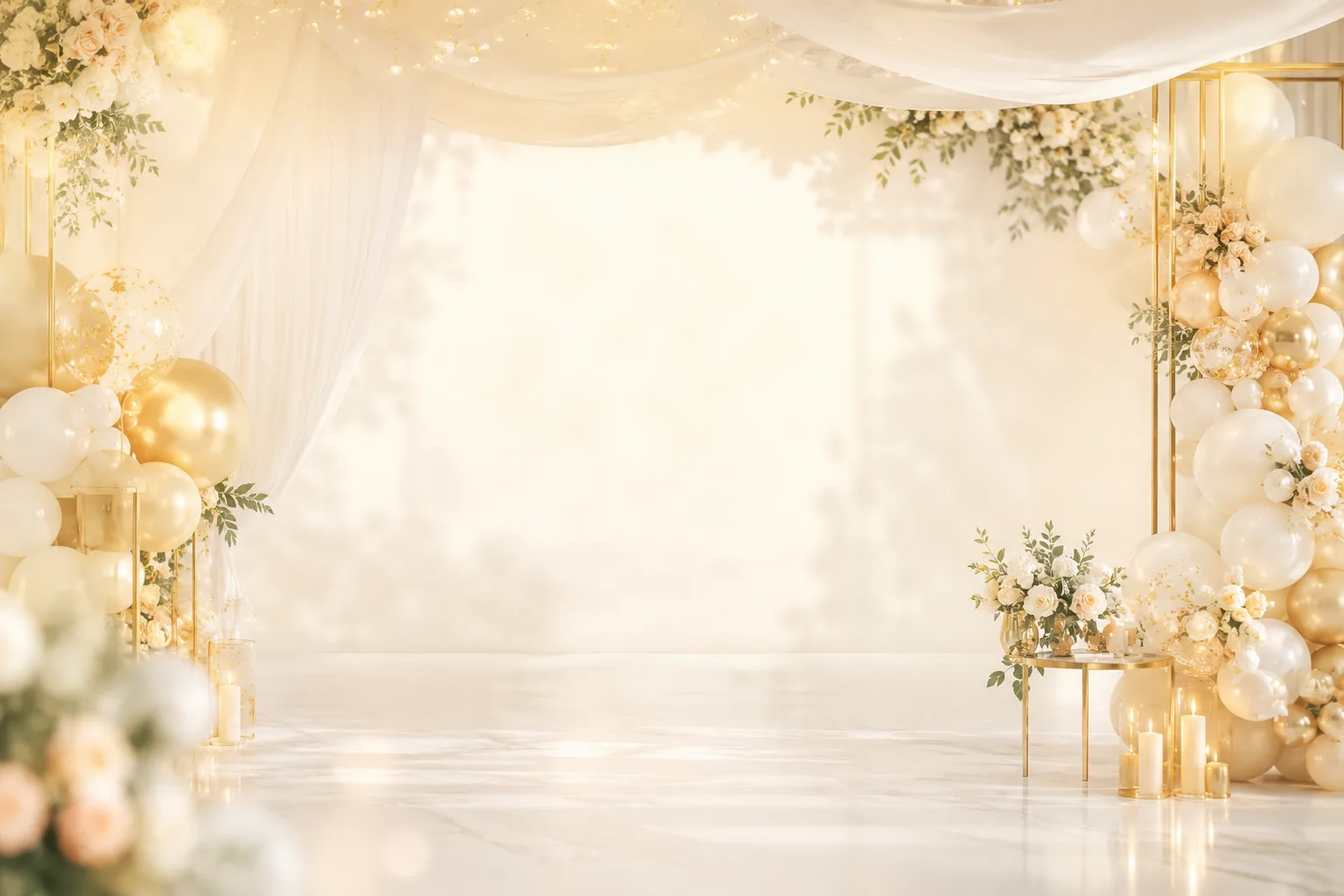 RS Rock Events Premium Decorations and Events interior with balloon and flower setup